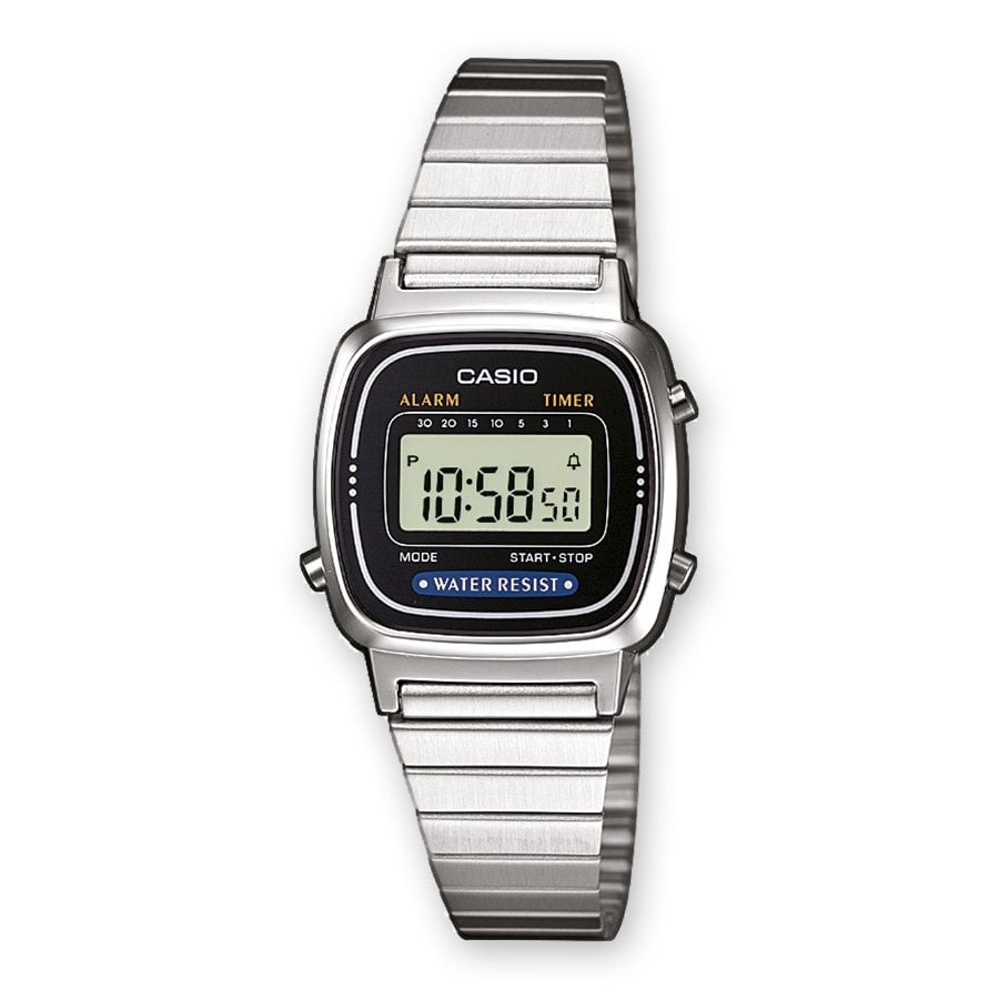 casio mini silver watch