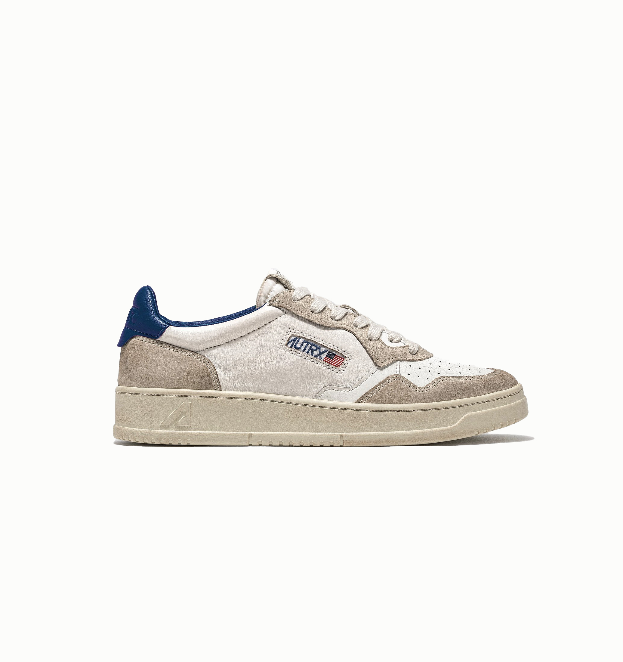 autry medalist low sneakers in white leather and suede