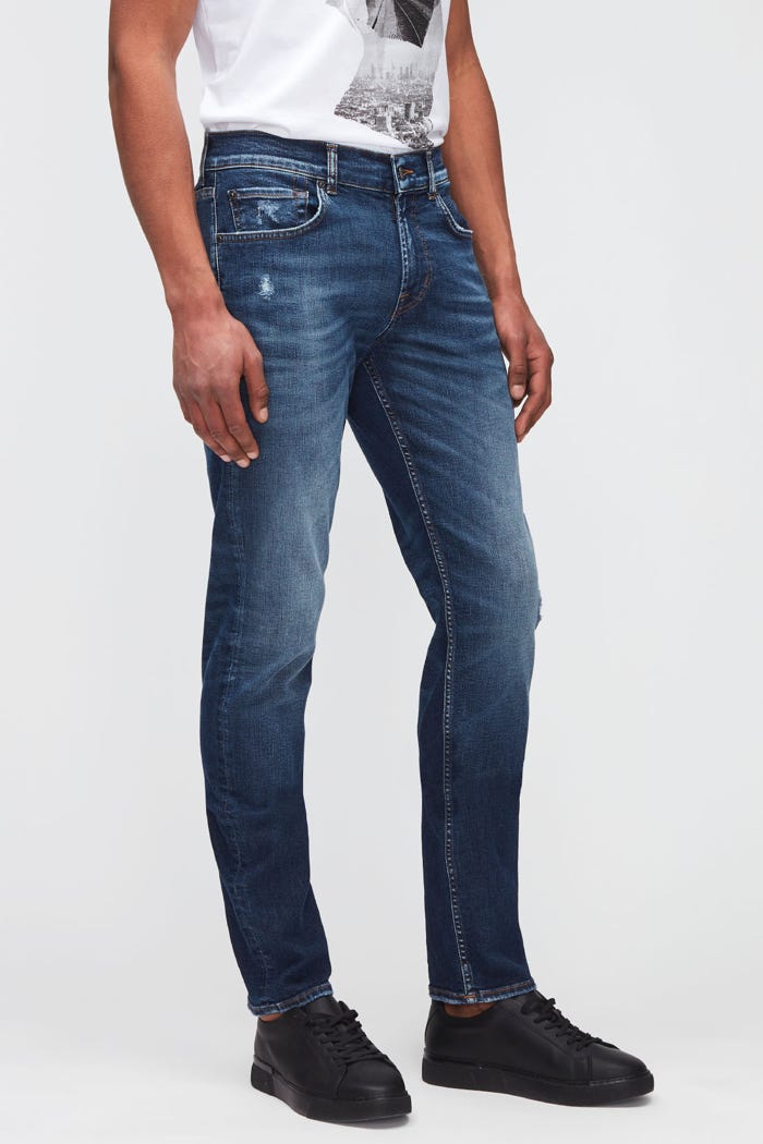 Lichtblauwe 7 FOR ALL MANKIND Slim fit jeans SLIMMY TAPERED STRETCH TEK